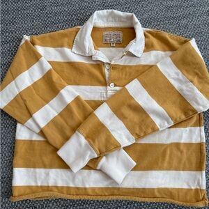 Abercrombie & Fitch White and Mustard Rugby Shirt